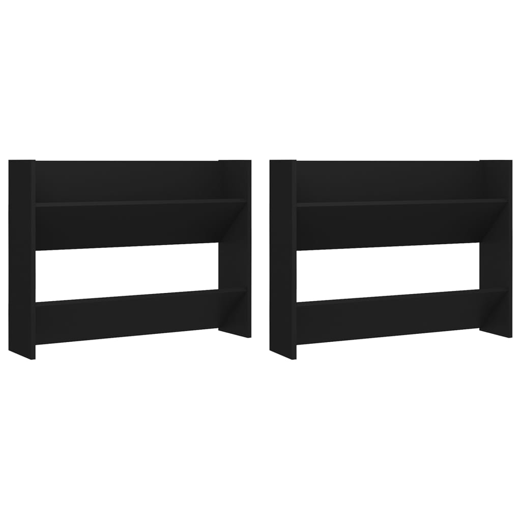Wandschoenenkasten 2 St 80X18X60 Cm Spaanplaat Zwart