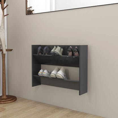 Wandschoenenkast 80X18X60 Cm Spaanplaat Grijs