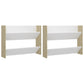 Wandschoenenkasten 2 St 80X18X60 Cm Spaanplaat Wit Sonoma Eiken