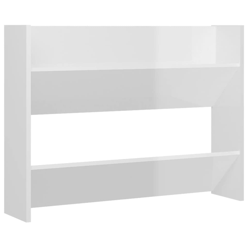 Wandschoenenkasten 2 St 80X18X60 Cm Spaanplaat Hoogglans Wit