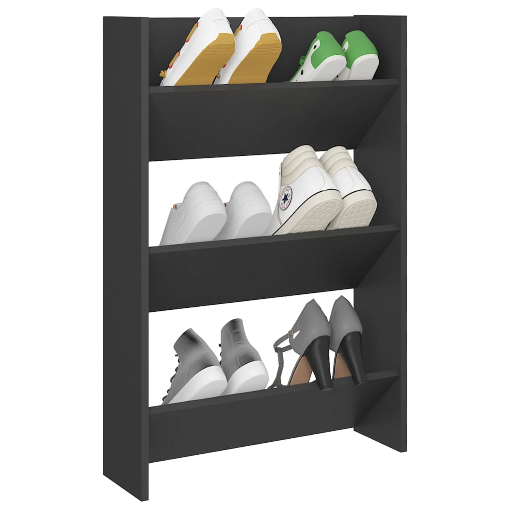 Wandschoenenkast 60X18X90 Cm Spaanplaat Grijs
