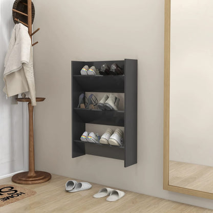 Wandschoenenkast 60X18X90 Cm Spaanplaat Grijs