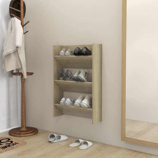 Wandschoenenkast 60X18X90 Cm Spaanplaat Sonoma Eikenkleurig