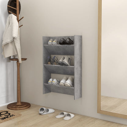 Wandschoenenkast 60X18X90 Cm Spaanplaat Betongrijs