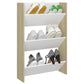 Wandschoenenkast 60X18X90 Cm Spaanplaat Wit Sonoma Eikenkleurig