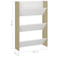 Wandschoenenkast 60X18X90 Cm Spaanplaat Wit Sonoma Eikenkleurig