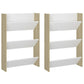 Wandschoenenkasten 2 St 60X18X90 Cm Spaanplaat Wit Sonoma Eiken