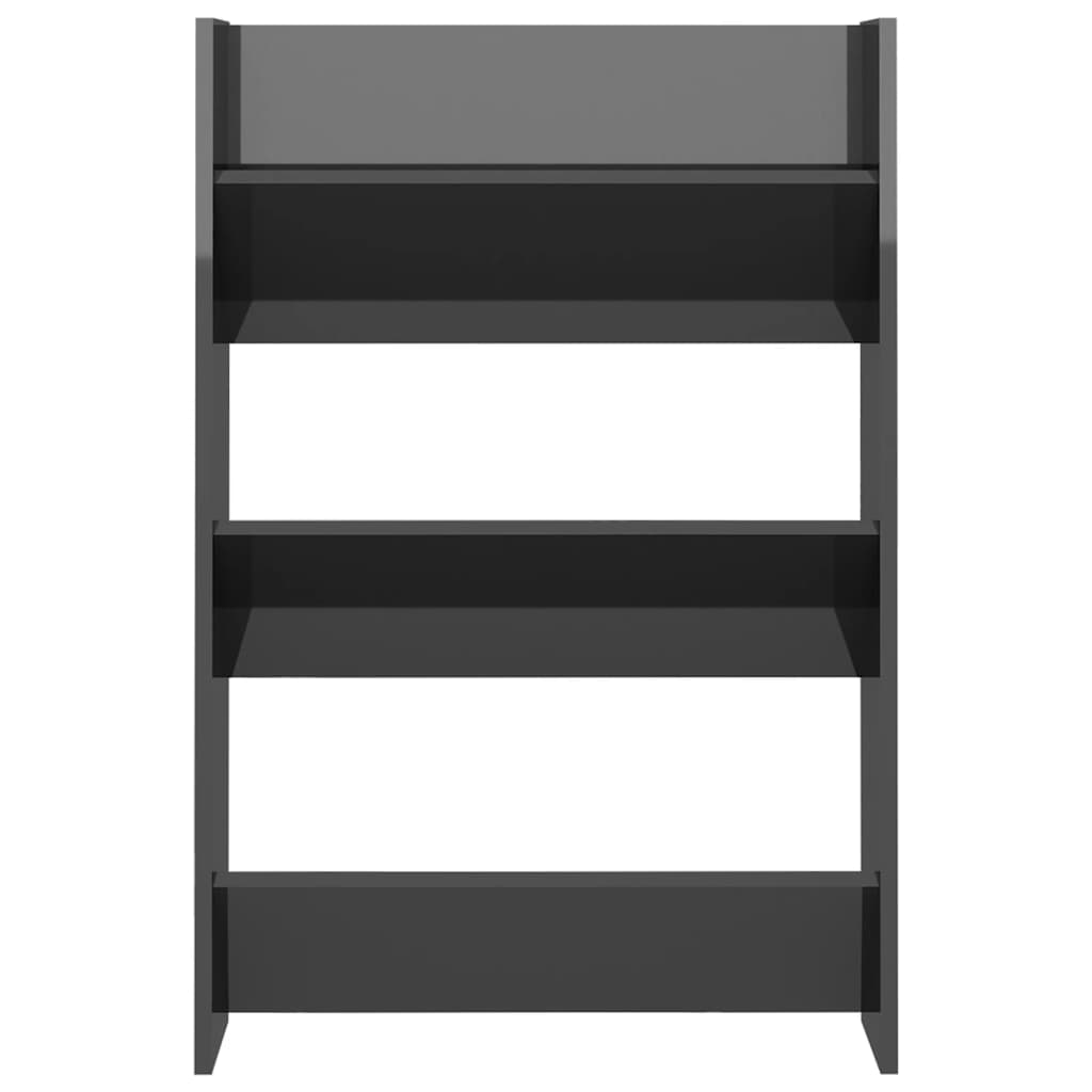 Wandschoenenkast 60X18X90 Cm Spaanplaat Hoogglans Grijs
