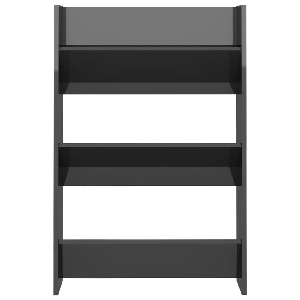 Wandschoenenkasten 2 St 60X18X90 Cm Spaanplaat Hoogglans Grijs