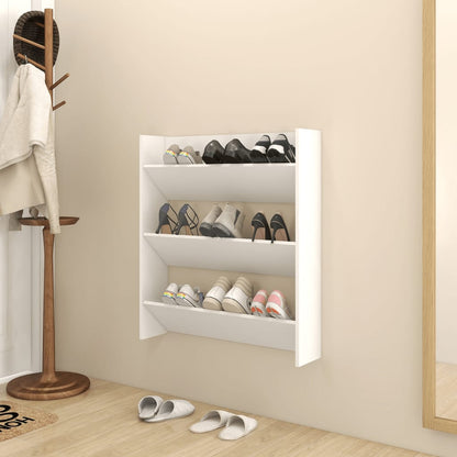 Wandschoenenkast 80X18X90 Cm Spaanplaat Wit
