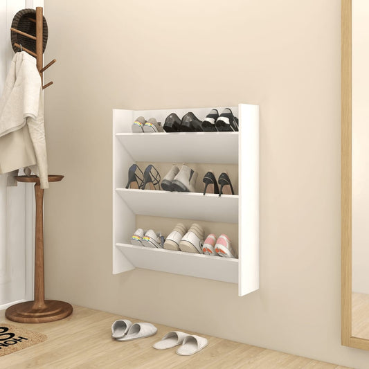 Wandschoenenkast 80X18X90 Cm Spaanplaat Wit