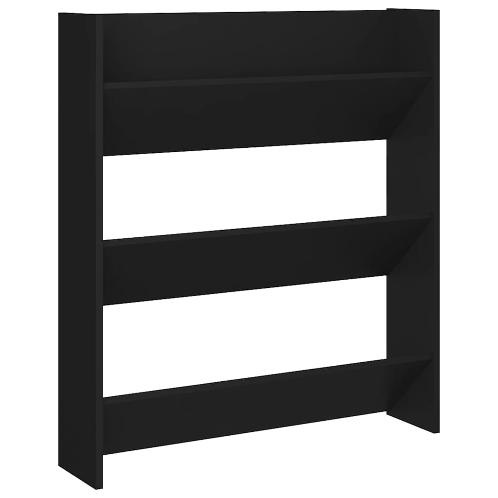 Wandschoenenkasten 2 St 80X18X90 Cm Spaanplaat Zwart