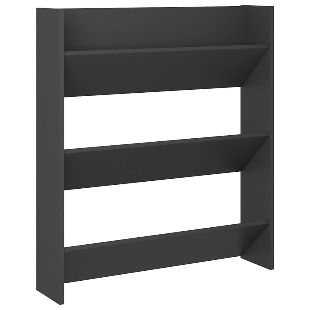 Wandschoenenkast 80X18X90 Cm Spaanplaat Grijs