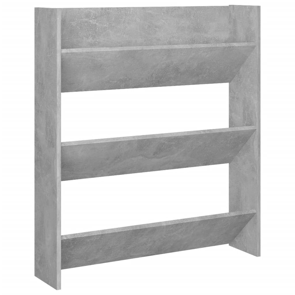 Wandschoenenkasten 2 St 80X18X90 Cm Spaanplaat Betongrijs