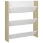 Wandschoenenkast 80X18X90 Cm Spaanplaat Wit Sonoma Eikenkleurig