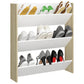Wandschoenenkast 80X18X90 Cm Spaanplaat Wit Sonoma Eikenkleurig