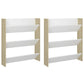 Wandschoenenkasten 2 St 80X18X90 Cm Spaanplaat Wit Sonoma Eiken