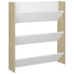 Wandschoenenkasten 2 St 80X18X90 Cm Spaanplaat Wit Sonoma Eiken