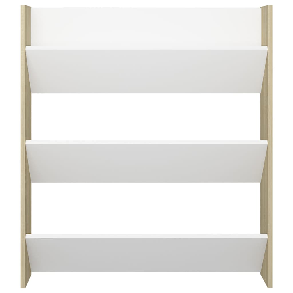 Wandschoenenkasten 2 St 80X18X90 Cm Spaanplaat Wit Sonoma Eiken