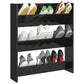 Wandschoenenkast 80X18X90 Cm Spaanplaat Hoogglans Zwart