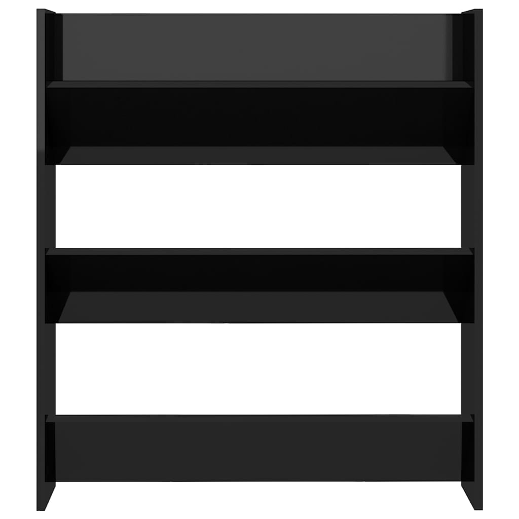 Wandschoenenkasten 2 St 80X18X90 Cm Spaanplaat Hoogglans Zwart