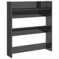 Wandschoenenkast 80X18X90 Cm Spaanplaat Hoogglans Grijs