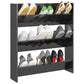 Wandschoenenkast 80X18X90 Cm Spaanplaat Hoogglans Grijs