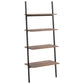 Ladderrek Met 4 Schappen 64X34X150,5 Cm Donkerbruin En Zwart