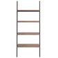 Ladderrek Met 4 Schappen 64X34X150,5 Cm Donkerbruin En Zwart