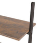 Ladderrek Met 4 Schappen 64X34X150,5 Cm Donkerbruin En Zwart