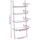 Ladderrek Met 4 Schappen 64X34X150,5 Cm Donkerbruin En Zwart