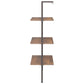Ladderrek Met 3 Schappen 64X35X120,5 Cm Donkerbruin En Zwart