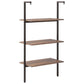 Ladderrek Met 3 Schappen 64X35X120,5 Cm Donkerbruin En Zwart