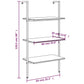 Ladderrek Met 3 Schappen 64X35X120,5 Cm Donkerbruin En Zwart