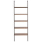 Ladderrek Met 5 Schappen 64X35X185 Cm Donkerbruin En Zwart