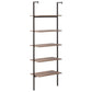 Ladderrek Met 5 Schappen 64X35X185 Cm Donkerbruin En Zwart