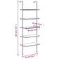 Ladderrek Met 5 Schappen 64X35X185 Cm Donkerbruin En Zwart