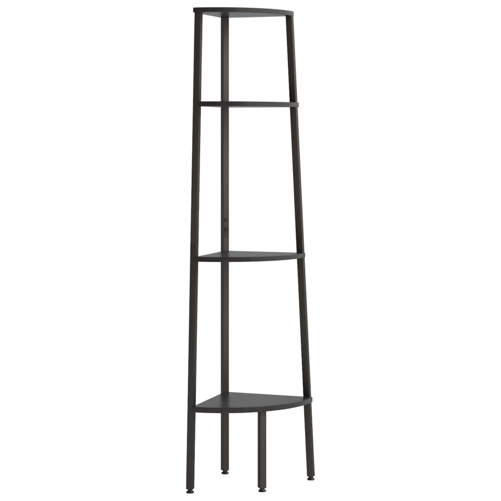 Hoekkastje Met 4 Schappen 45,5X31,5X150 Cm Zwart