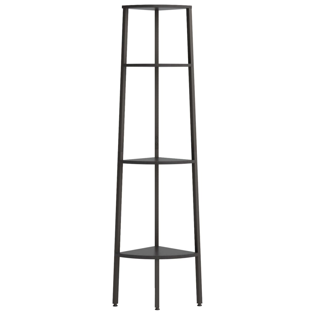 Hoekkastje Met 4 Schappen 45,5X31,5X150 Cm Zwart