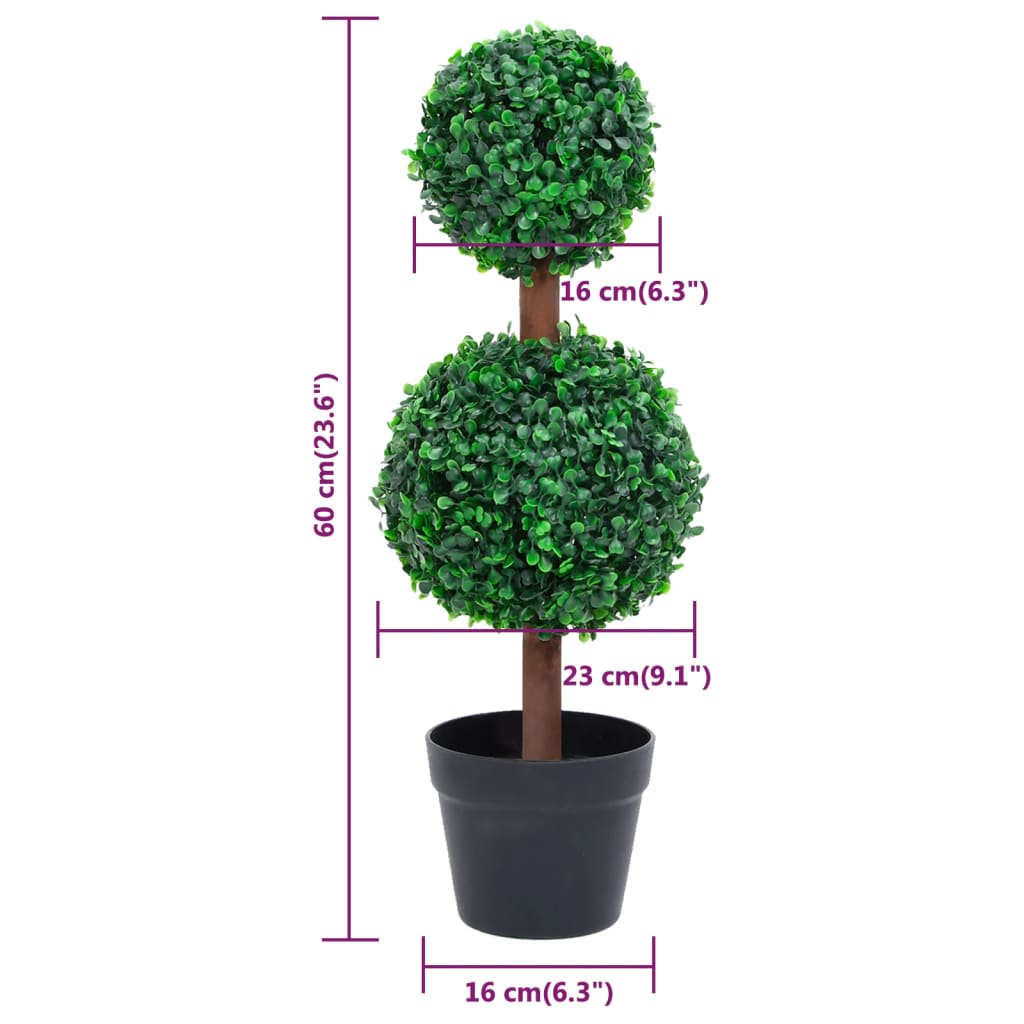 Kunstplant Met Pot Buxus Bolvorming 60 Cm Groen