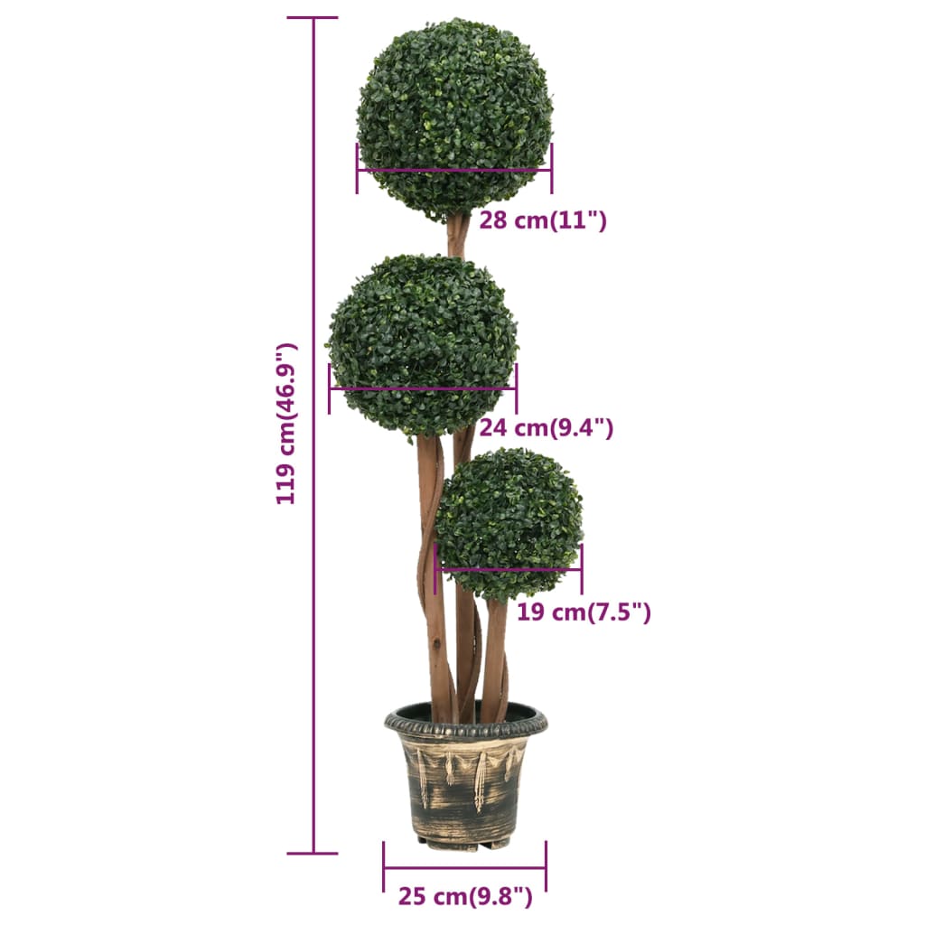 Kunstplant Met Pot Buxus Bolvorming 119 Cm Groen