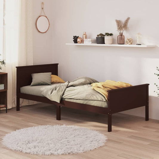 Bedframe Massief Grenenhout Donkerbruin 100X200 Cm