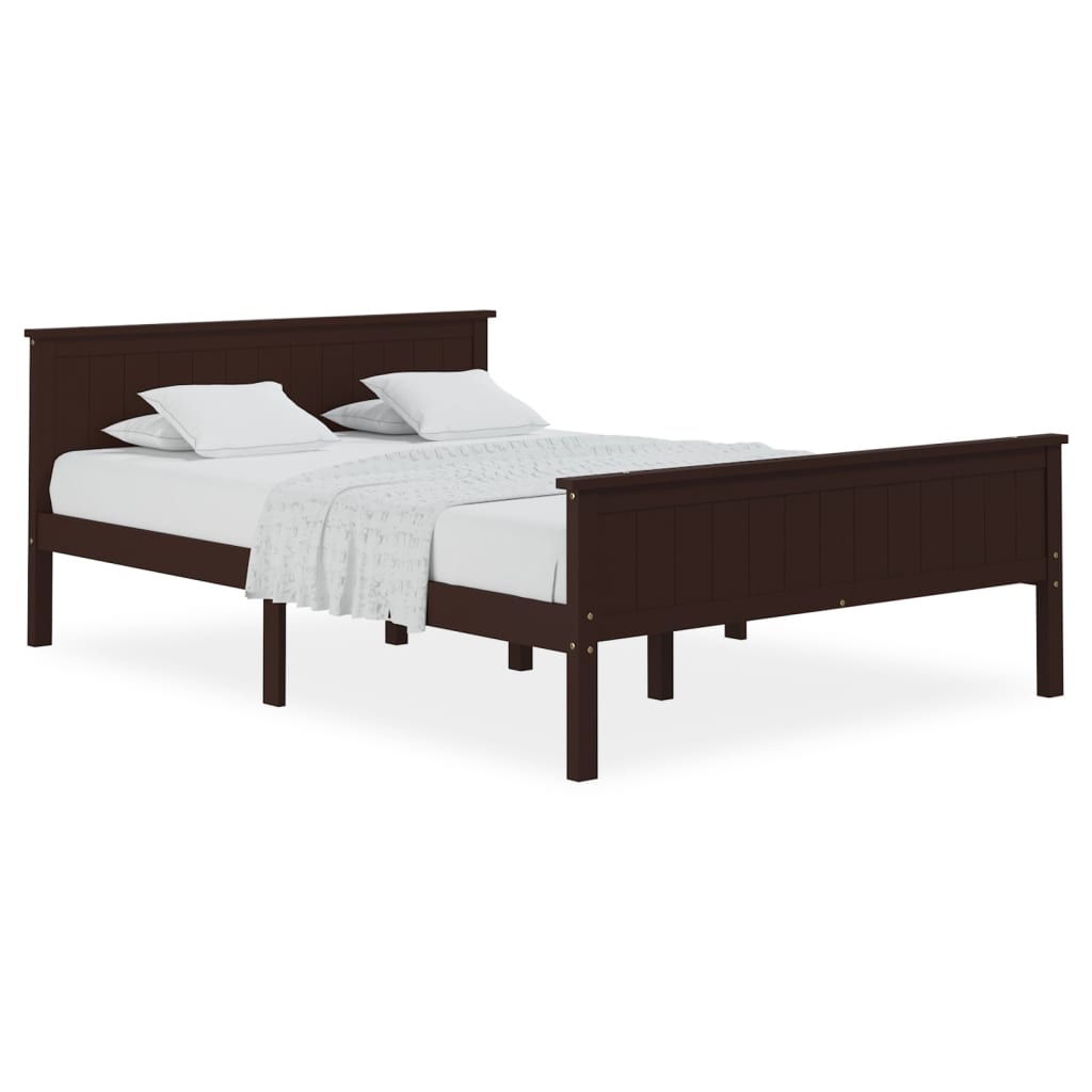 Bedframe Massief Grenenhout Donkerbruin 120X200 Cm