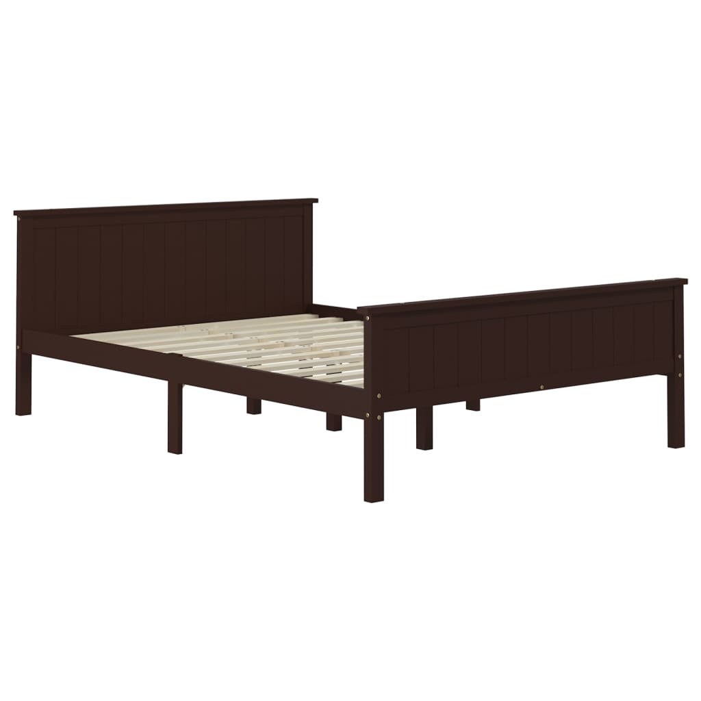 Bedframe Massief Grenenhout Donkerbruin 120X200 Cm