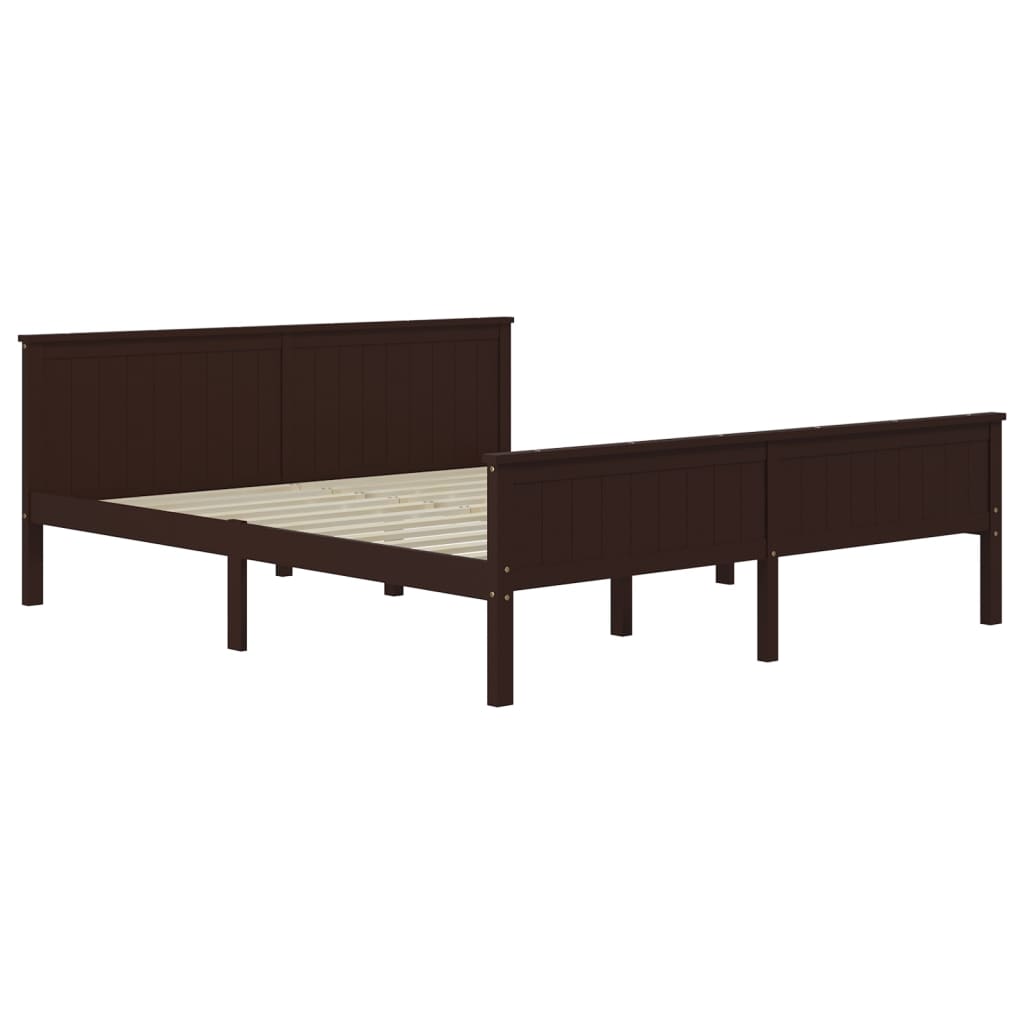 Bedframe Massief Grenenhout Donkerbruin 180X200 Cm