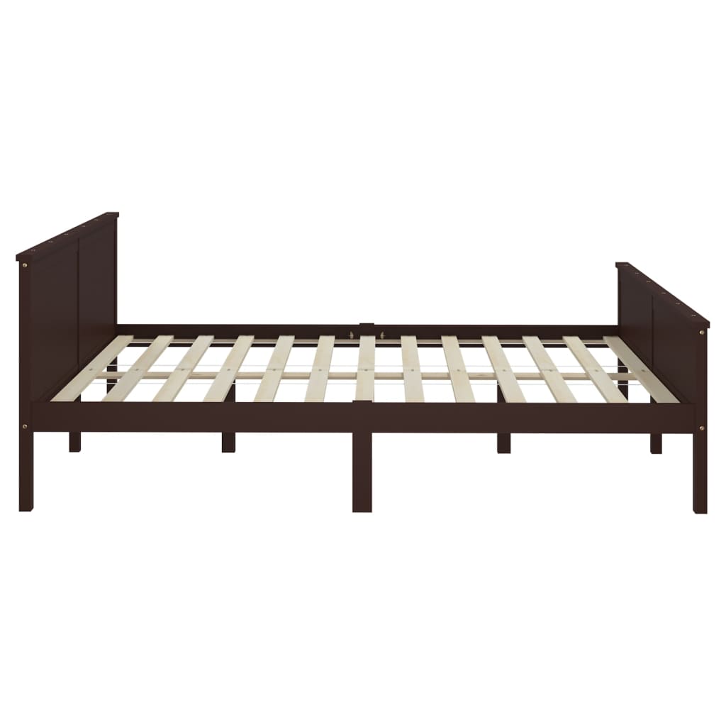 Bedframe Massief Grenenhout Donkerbruin 180X200 Cm