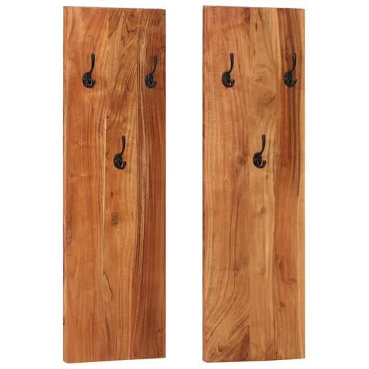 Wandkapstokken 2 St 36X3X110 Cm Massief Acaciahout