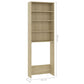 Wasmachinekast 64X24X190 Cm Wit En Sonoma Eikenkleurig