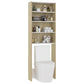 Wasmachinekast 64X24X190 Cm Wit En Sonoma Eikenkleurig