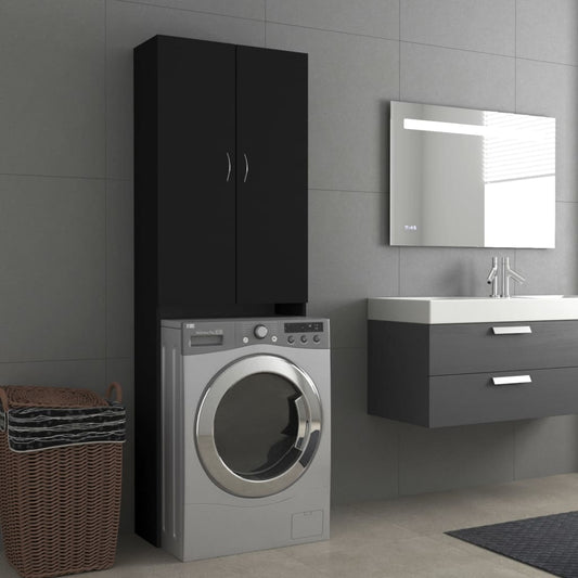 Wasmachinekast 64X25,5X190 Cm Zwart